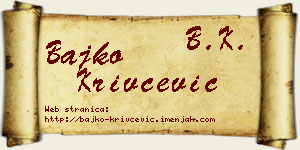 Bajko Krivčević vizit kartica